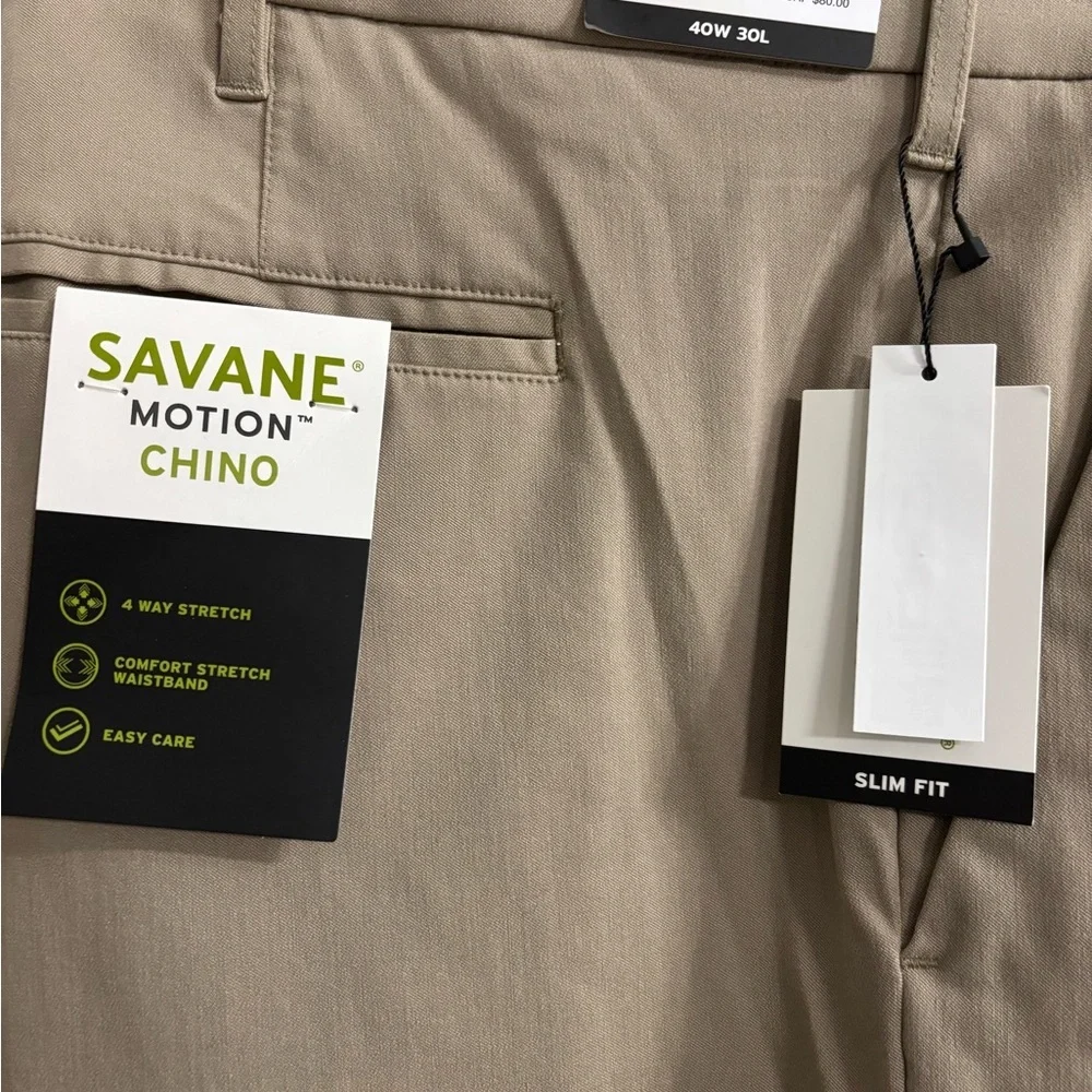 Savane Motion Mens Khaki‎ Stretch Work Pants​